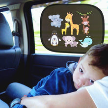 Load image into Gallery viewer, 2Pcs Cartoon Car SunShade Side Window Adsorption SunShade Cover Rear Side Auto Window Sunvisor Mesh For Children Adults
