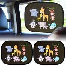 Load image into Gallery viewer, 2Pcs Cartoon Car SunShade Side Window Adsorption SunShade Cover Rear Side Auto Window Sunvisor Mesh For Children Adults
