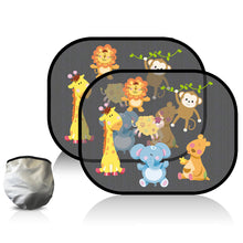 Load image into Gallery viewer, 2Pcs Car SunShade with Storage Bag Side Window Windscreen Roof Window Cartoon For Children Adults Adsorption SunShade Sunvisor
