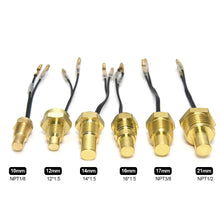 Load image into Gallery viewer, 12V/24V Car Water Temperature Sensor 10MM 12MM 14MM 16MM 17MM 21MM 50K Head Plug Truck 1/8NPT 3/8NPT Water Temp Sensor
