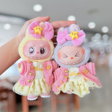 Load image into Gallery viewer, Miniature Colorful Dress and Sweater Set for 17cm Labubu Dolls Cute DIY Doll Clothes Fashion Accessories Lovely Outfit Gifts for Girls Friends
