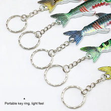Load image into Gallery viewer, 1PC 34G/9CM Simulation Lure Bait Fish-Shaped Bottle Opener Portable Keychain Iron Plate Bait
