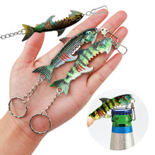 Load image into Gallery viewer, 1PC 34G/9CM Simulation Lure Bait Fish-Shaped Bottle Opener Portable Keychain Iron Plate Bait
