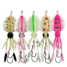 Load image into Gallery viewer, 1PC 10/12/15CM Simulated Squid Lure Bait With Double Hook Sea Fishing Luminous Fake Bait Fishing Supplies
