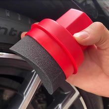 Load image into Gallery viewer, Car Tire Waxing Sponge Wax Applicator Pad with Lid Curved Shaped Easy Waxing Tire Sponge Tire Cleaning Tools
