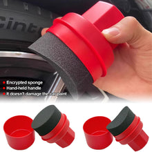Load image into Gallery viewer, Car Tire Waxing Sponge Wax Applicator Pad with Lid Curved Shaped Easy Waxing Tire Sponge Tire Cleaning Tools
