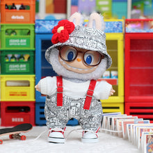 Load image into Gallery viewer, Miniature Cartoonist Overalls Set for 17cm Labubu Dolls Cute DIY Doll Clothes Fashion Accessories Lovely Outfit Gifts for Girls Friends
