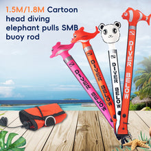 Load image into Gallery viewer, 1.5M/1.8M Cartoon-Head Diving SMB Buoy Rod Professional Diving Surface Marker Buoy Safety Warning Stick Diving equipment
