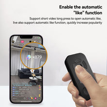 Load image into Gallery viewer, 9-Key Wireless Bluetooth Phone Remote Control for Short Videos Auto-Like Browsing Photo Taking eBook Page Turning Compatible for TikTok YouTube Kindle
