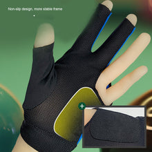 Load image into Gallery viewer, 1PC Professional Three-Finger Billiard Gloves With Non-Slip Mat Lightweight Breathable High Elastic Nylon Gloves Billiard Supplies Accessories
