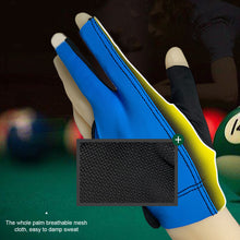 Load image into Gallery viewer, 1PC Professional Three-Finger Billiard Gloves With Non-Slip Mat Lightweight Breathable High Elastic Nylon Gloves Billiard Supplies Accessories
