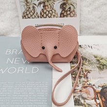 Load image into Gallery viewer, Leather Elephant Change Bag Women's Bag Pendant Creative Card Bag Storage Port Red Envelope Zipper Coin Purse
