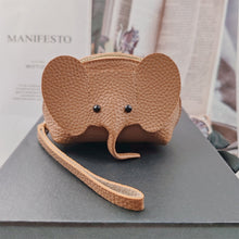 Load image into Gallery viewer, Leather Elephant Change Bag Women's Bag Pendant Creative Card Bag Storage Port Red Envelope Zipper Coin Purse

