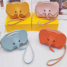 Load image into Gallery viewer, Leather Elephant Change Bag Women's Bag Pendant Creative Card Bag Storage Port Red Envelope Zipper Coin Purse
