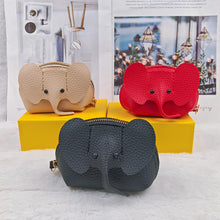 Load image into Gallery viewer, Leather Elephant Change Bag Women's Bag Pendant Creative Card Bag Storage Port Red Envelope Zipper Coin Purse
