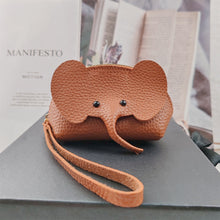 Load image into Gallery viewer, Leather Elephant Change Bag Women's Bag Pendant Creative Card Bag Storage Port Red Envelope Zipper Coin Purse
