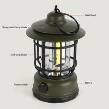Load image into Gallery viewer, Camping Lamp Outdoor Waterproof Retro Camping Horse Lamp Charging Portable Atmosphere Tent Lamp Portable Camping Lamp
