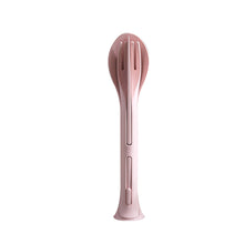 Load image into Gallery viewer, Wheat Straw Outdoor Camping 3 in 1 Portable Knife Fork Spoon Household Plastic Spoon Fork Wheat Western Tableware Set
