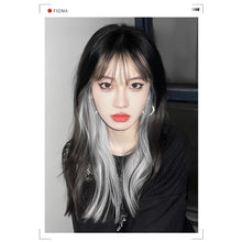 Load image into Gallery viewer, Hanging Ear Dye Wig Piece Female Fashion Spicy Girl Simulation Color Gradient Hair Extension Piece One Piece Natural Seamless Fake Braid
