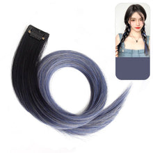 Load image into Gallery viewer, Hanging Ear Dye Wig Piece Female Fashion Spicy Girl Simulation Color Gradient Hair Extension Piece One Piece Natural Seamless Fake Braid
