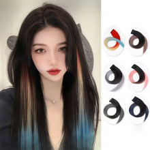 Load image into Gallery viewer, Hanging Ear Dye Wig Piece Female Fashion Spicy Girl Simulation Color Gradient Hair Extension Piece One Piece Natural Seamless Fake Braid

