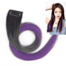 Load image into Gallery viewer, Hanging Ear Dye Wig Piece Female Fashion Spicy Girl Simulation Color Gradient Hair Extension Piece One Piece Natural Seamless Fake Braid
