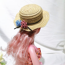 Load image into Gallery viewer, Wavy Edge Cute Straw Hat BJD Straw Hat Pet Hat Cotton Baby Hat Mini Hat Doll Hat Toy Hat Small Hat
