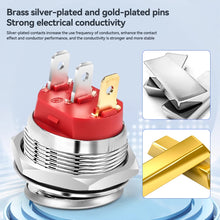 Load image into Gallery viewer, 22mm Metal Car Toggle Switches Button Rocker Switch Stainless Steel 12V 20A Self-locking Two Positions ON-OFF 3 Pins
