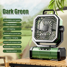 Load image into Gallery viewer, 5400/9000mAh USB Rechargeable Camping Fan Portable Air Circulators Wireless Fans Tent Fan with Hook

