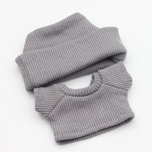 Load image into Gallery viewer, Miniature Knit Flap Hat and T-Shirt Set for 17cm Labubu Dolls Cute DIY Doll Clothes Fashion Accessories Lovely Outfit Gifts for Girls Friends
