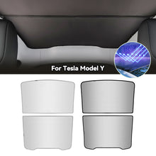 Load image into Gallery viewer, 2Pcs Car Glass Roof Sunshade Front Rear Open Sunroof Windshield Shade Net UV Protection Interior Cover For Tesla Model Y Highland
