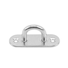 Load image into Gallery viewer, 1Pc 304 Steel Stainless D Shape Boat Ceiling Hanger Ring Heavy Duty Oblong Eye Plate Pad Wall Mount U Hook Garage Hammock
