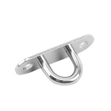 Load image into Gallery viewer, 1Pc 304 Steel Stainless D Shape Boat Ceiling Hanger Ring Heavy Duty Oblong Eye Plate Pad Wall Mount U Hook Garage Hammock
