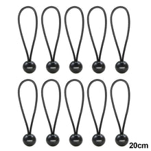 Load image into Gallery viewer, 10Pcs Boat Pole Camping Tent Elastic Rope Bungee Ball Tarps Canvas Tarpaulin Flagpole Ties Cord Ends Lace Fixed Tie Downs Accessories
