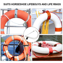 Load image into Gallery viewer, Boat Marine Lifebuoy Ring Horseshoe Bracket Hardware Boat Life Buoy Holder Adjustable Swimming Ring Brackets Rustproof for Yacht
