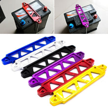 Load image into Gallery viewer, 218mm Aluminum Universal Auto Car Battery Tie Down Mount Battery Holder Bracket Brace Bar Burnt Blue for Honda Civic EK EG
