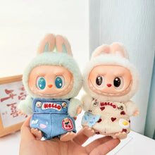 Load image into Gallery viewer, Miniature Cherry-Adorned Denim Overalls Set for 17cm Labubu Dolls Cute DIY Doll Clothes Fashion Accessories Lovely Outfit Gifts for Girls Friends
