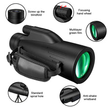 Load image into Gallery viewer, 12×50 Monocular Telescope High-Power HD Large Objective Lens With Anti-Shake Wrist Strap Portable Telescope
