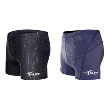 Load image into Gallery viewer, Men's Flat Angle Plus Size Drawstring Swimming Trunks Waterproof Quick-Drying High Elastic Swimming Shorts With Lining
