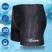 Load image into Gallery viewer, Men's Flat Angle Plus Size Drawstring Swimming Trunks Waterproof Quick-Drying High Elastic Swimming Shorts With Lining
