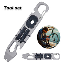 Load image into Gallery viewer, Multifunctional Tools Outdoor Survival Cycling Wrench Screwdriver Bottle Opener Crowbar EDC Combination Card
