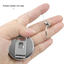 Load image into Gallery viewer, 1PC Stainless Steel Easy To Pull Button Key Chain With Silicone Pen Sleeve Retractable Anti-Loss Anti-Theft Wire Rope Buckle

