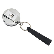 Load image into Gallery viewer, 1PC Stainless Steel Easy To Pull Button Key Chain With Silicone Pen Sleeve Retractable Anti-Loss Anti-Theft Wire Rope Buckle
