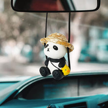 Load image into Gallery viewer, Cute Anime Swing Panda Car Rearview Mirror Pendant Super Cool Revolver Car Decor Pendant Auto Interior Ornament Decoration

