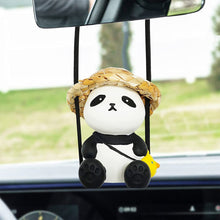Load image into Gallery viewer, Cute Anime Swing Panda Car Rearview Mirror Pendant Super Cool Revolver Car Decor Pendant Auto Interior Ornament Decoration
