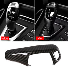 Load image into Gallery viewer, Car Carbon Fiber Texture Gear Shift Panel Frame Gear Knob Cover Head Trim for BMW F20 F21 F22 F23 F30 F31 GT F34 F35 F32 F33 F36 F10 F18 GT F07 F06 F12 F13 X3 X4 X5X6 Only RHD
