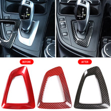 Load image into Gallery viewer, Car Carbon Fiber Gear Shift Frame Trim For BMW 1 2 3 4 5 6 Series F20 F21 F22 F23 F30 F31 GT F34 F35 F32 F33 F36 F10 F18 GT F07 F06 F12 F13 X3 X4 X5 X6
