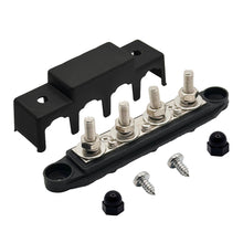 Load image into Gallery viewer, DC 12V-48V 250A RV Yacht Boat Bus Bar Terminal Battery Power Distribution Block With Cover M8 Screw 4 for Automobile RV Truck
