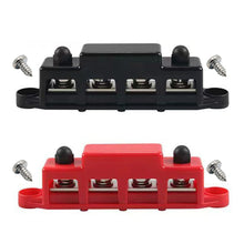 Load image into Gallery viewer, DC 12V-48V 250A RV Yacht Boat Bus Bar Terminal Battery Power Distribution Block With Cover M8 Screw 4 for Automobile RV Truck
