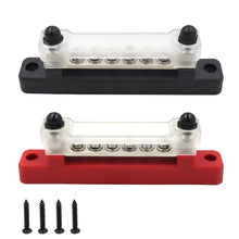 Load image into Gallery viewer, 12V Boat Camper RV Bus Bar Terminal Block 1/4 Inch Stud 150A Electrical Power Distribution Block Bus Bar M6 Screw for Truck Caravan
